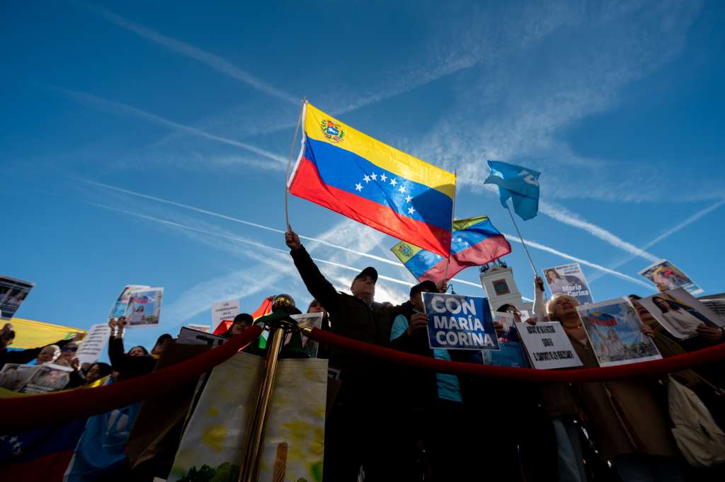 Madrid, 04/02/2024.- La oposición venezolana realiza este domingo en Madrid un encuentro internacional en respaldo a María Corina Machado como candidata presidencial y por el derecho a votar en las elecciones libres acordadas en Barbados. EFE/Fernando Villar