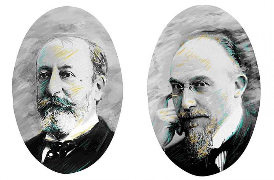 Camille Saint-Saëns y Erik Satie. / Ilustraciones: Eder Leandro Rodríguez
