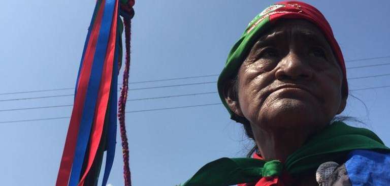 Miembro de la Guardia Indígena durante la marcha que se llevó a cabo en noviembre de 2019 en Santander de Quilichao, Cauca. / Joseph Casañas