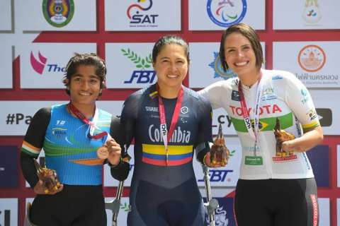 Carolina Munévar se colgó el oro en la Copa Mundo de Ruta Paracycling en Tailandia