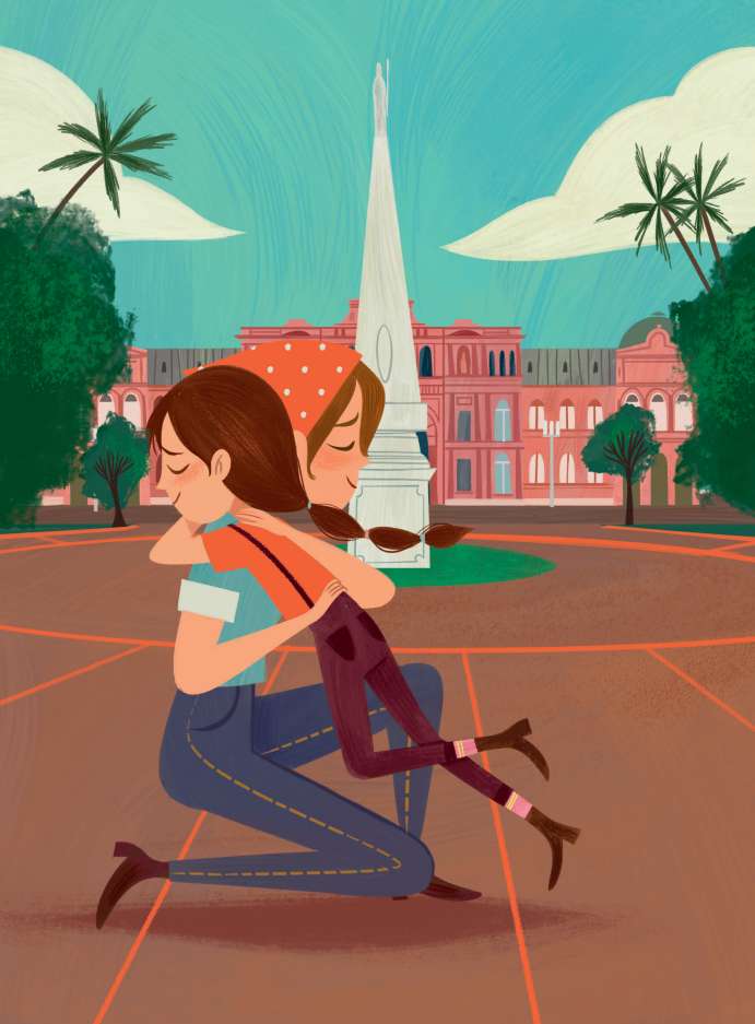 “Al principio fue el intento de acercar a mi hija de 5 años, que es mitad colombiana y mitad canadiense, a sus raíces latinas –cuenta Mabel–. Pero la idea fue creciendo hasta convertirse en un homenaje al universo femenino que busca visibilizar mujeres que desafiaron las normas para abrirse espacios y alcanzar sus sueños”. Es un libro con cinco autoras –Mabel, Andrea, Gabriela, Yazmín Botero y Juliana González- y cinco niños creados por ellas que hacen de narradores.