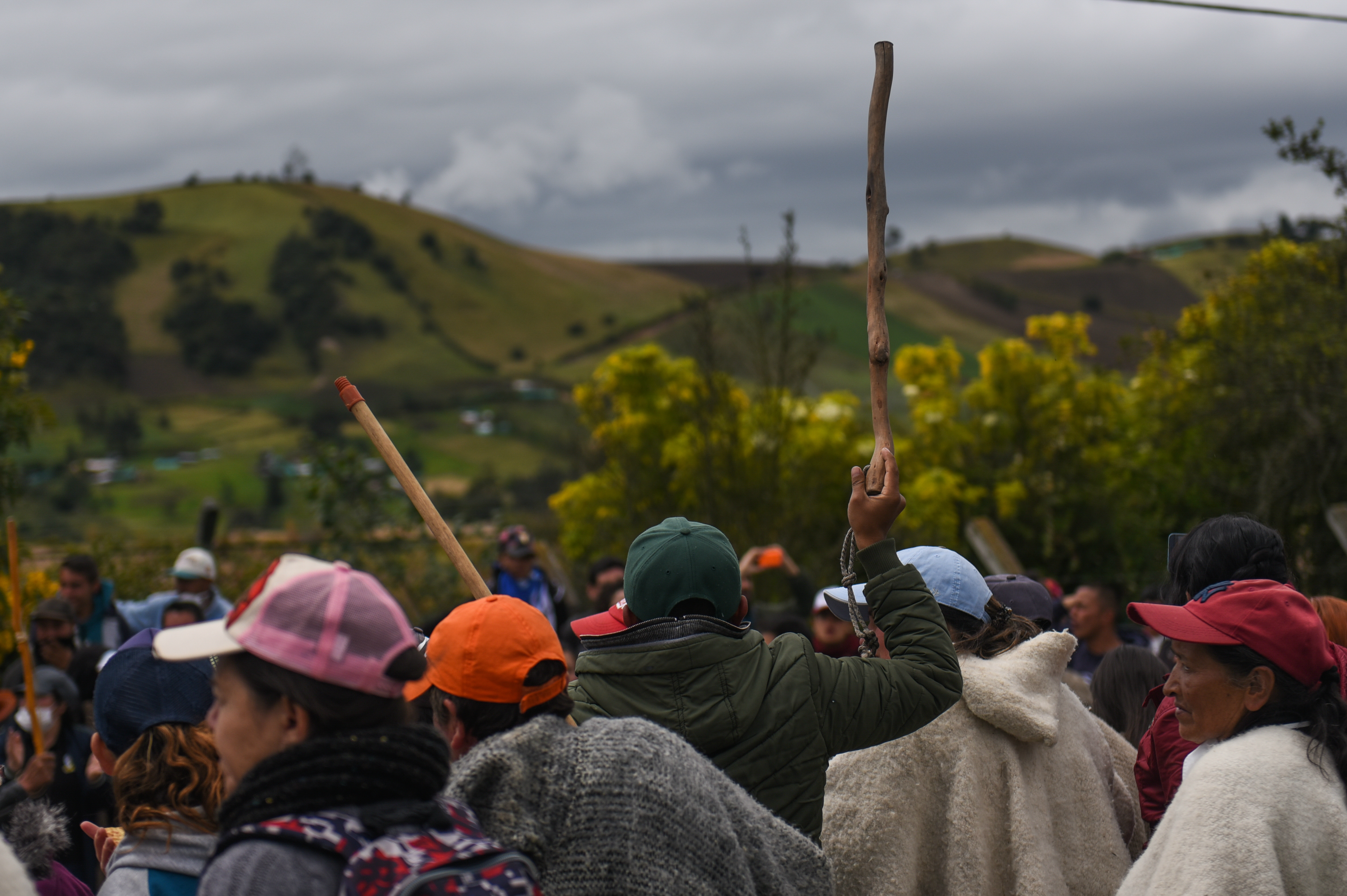 Por lo menos 150 de campesinos protestan desde hace tres días por el mal manejo del relleno de Doña Juana, su vecino hace 30 años. / Juan Zarama