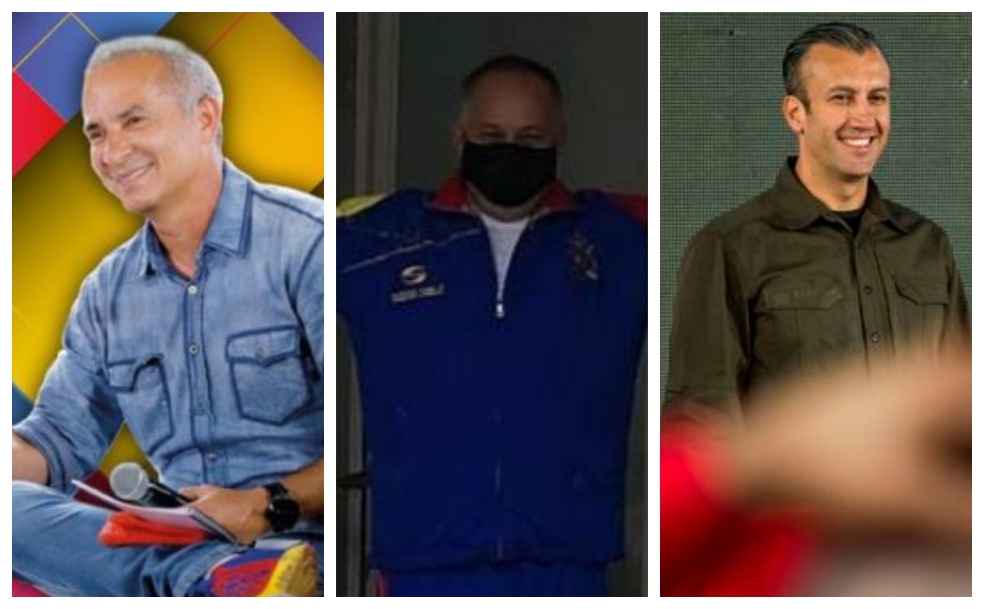 Freddy Bernal (izq), Diosdado Cabello (c) y Tareck Al Aissami (d) Twitter