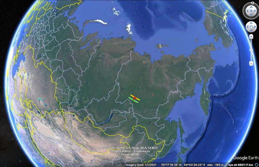 Con esta imagen, compartida en X, la Agencia Espacial Europea identificó el punto de impacto varias horas antes.