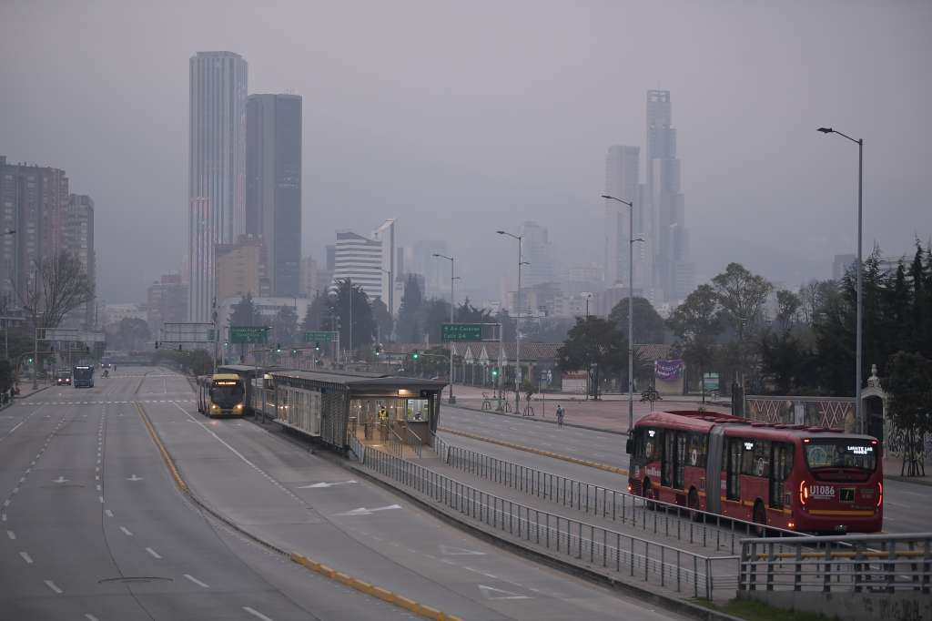 Aspectos generales de Bogotá, en el primer día del simulacro de aislamiento preventivo, a causa del coronavirus.