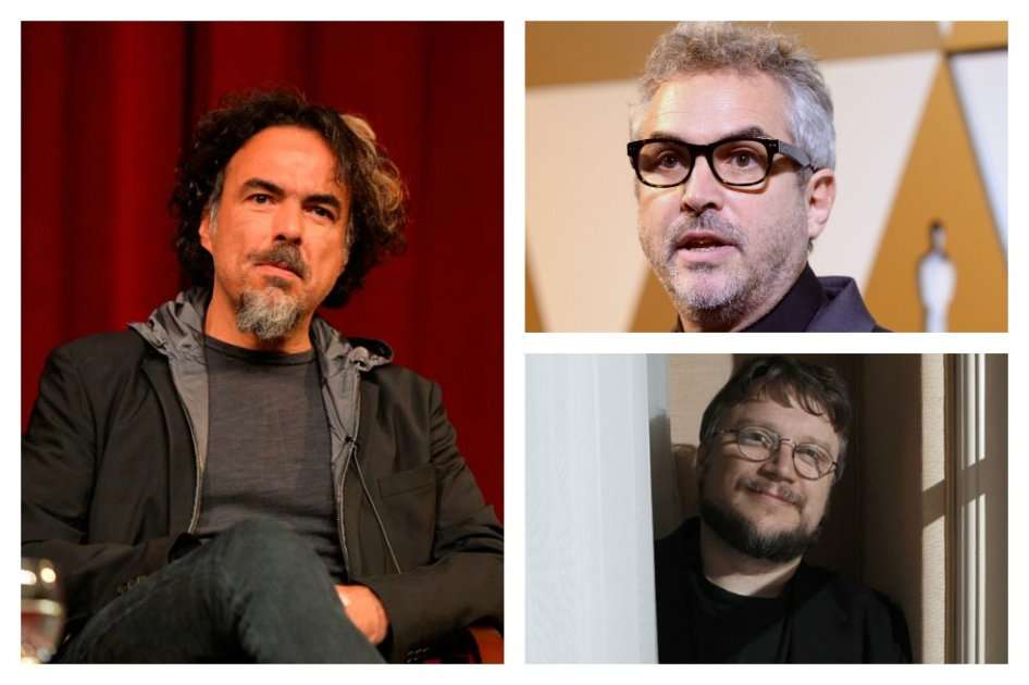 Los directores Alejandro González Iñarritu, Alfonso Cuarón y Guillermo del Toro.