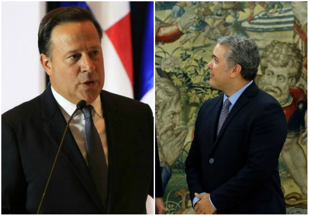 Juan Carlos Varela, presidente de Panamá, e Iván Duque, mandatario colombiano.