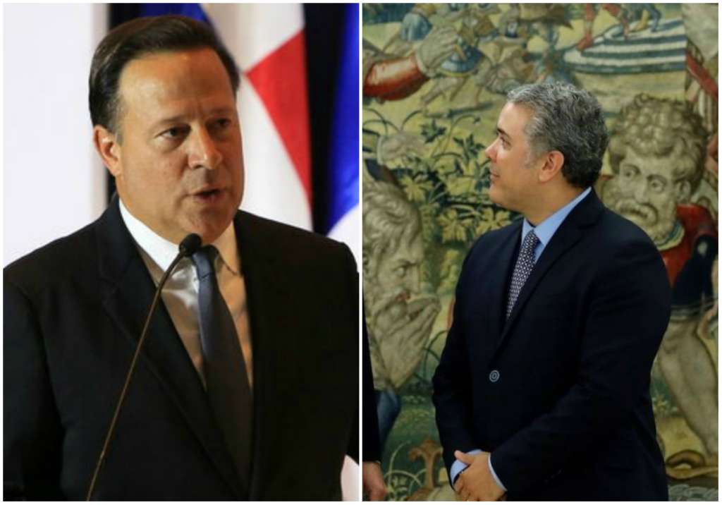 Juan Carlos Varela, presidente de Panamá, e Iván Duque, mandatario colombiano.