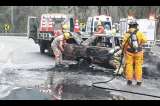 Un vehículo se incendió en la vía Bogotá – Villavicencio