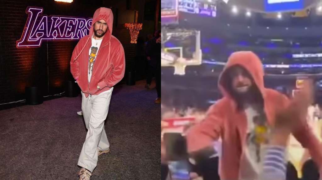 Bad Bunny asustó a fanática, tras hacerle una broma, en medio de un partido de baloncesto.