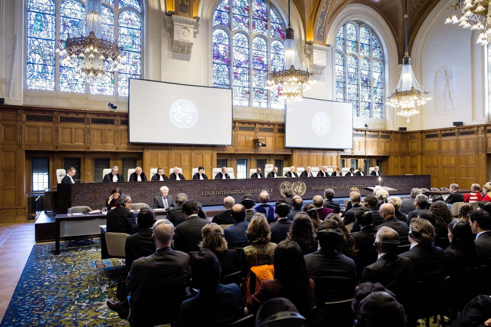 Vista general durante la audiencia preliminar celebrada en la Corte Iternacional de Justicia (CIJ) sobre la disputa limÌtrofe que enfrenta a Colombia y Nicaragua celebrada en la Haya (Holanda), el 28 de septiembre de 2015. / EFE