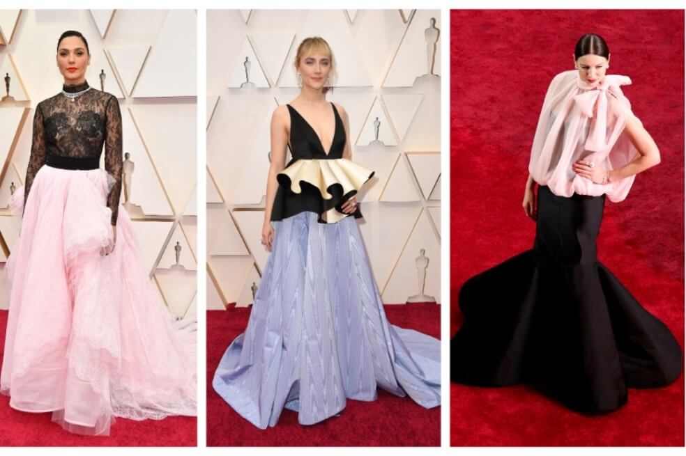 Gal Gadot, Saoirse Ronan y Caitriona Balfe en la alfombra roja de los Óscar.
/ AFP y EFE