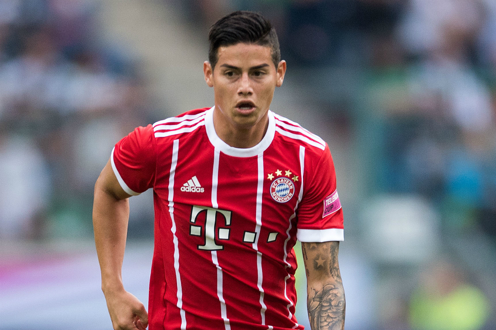 James Rodríguez, este sábado, en su debut con el Bayern Múnich. / AFP