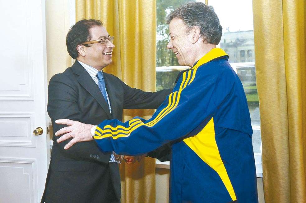 La cordialidad ha sido el tono de las relaciones entre el alcalde Petro y el presidente Santos. / Presidencia