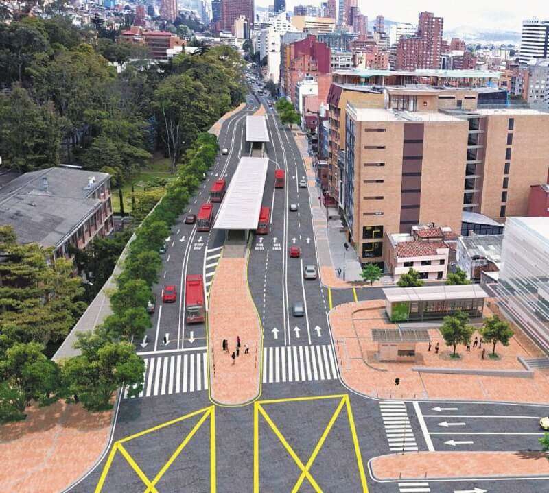 Para la troncal se necesitan 339 predios, de los 27.675 que hay sobre la carrera Séptima. / Render del proyecto - IDU
