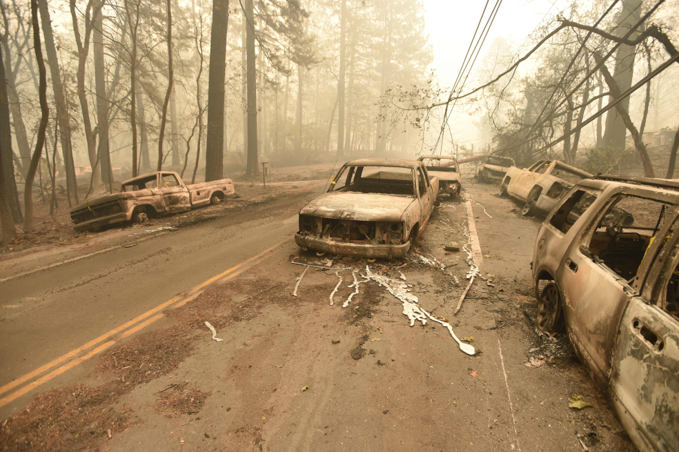 Las calles de Paradise, California, parecen las de una ciudad fantasma. / AFP