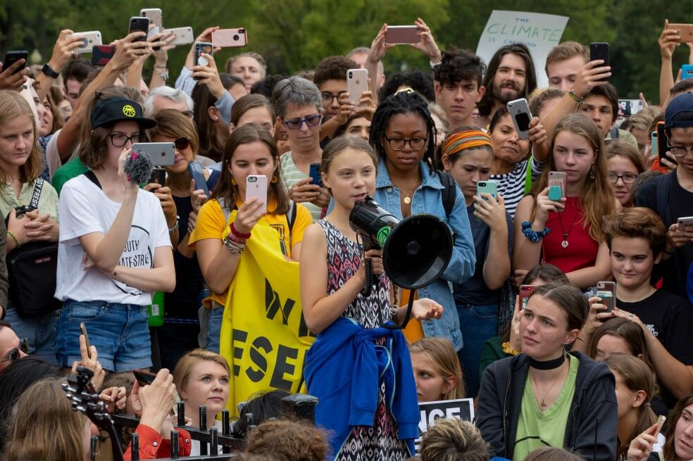La joven activista sueca de 16 años, Greta Thunberg, se ha convertido en un icono de la lucha contra la crisis climática. / EFE