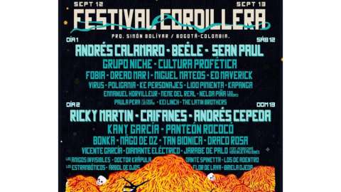 Cartel del Festival Cordillera 2026: artistas por días y fechas de compra de boletería