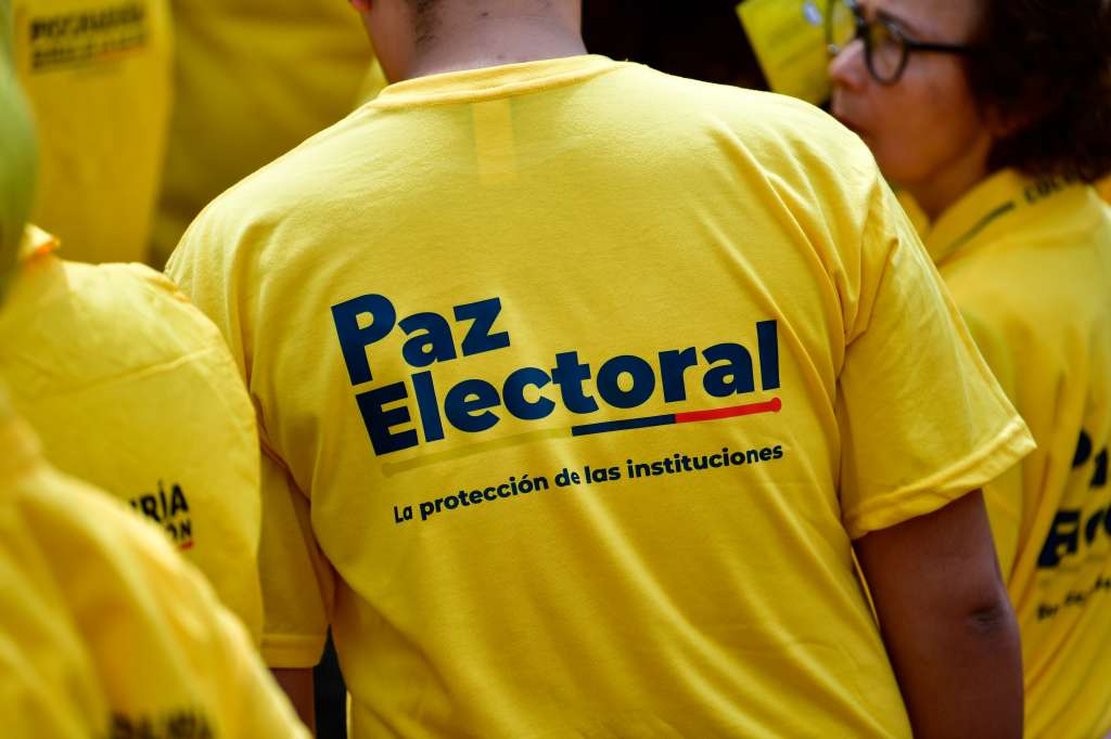 Rueda de prensa para hacer un llamado a la Paz Electoral previo a las elecciones 2026, en el acto realizado en la registraduría asistió Gregorio Eljach, Procurador General, Hernán Penagos, Registrador Nacional y Andrés Castro, Personero de Bogotá