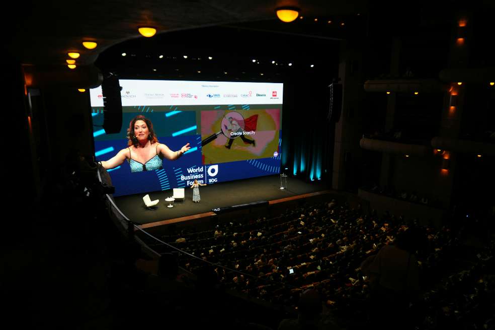 Randi Zuckerberg, fundadora de Zuckerberg Media, durante su intervención en Wobi Bogotá. / Cristian Garavito - El Espectador