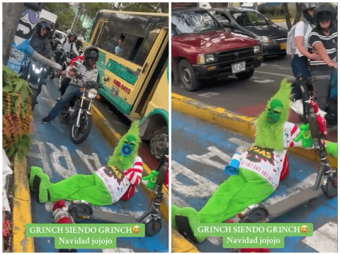 Grinch impidió paso de motociclistas que invadían ciclorrutas en Bucaramanga