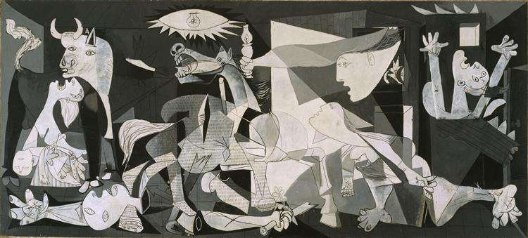 El mural «Guernica» fue adquirido a Picasso por el Estado español en 1937. Debido al estallido de la Segunda Guerra Mundial, el artista decidió que la pintura quedara bajo la custodia del Museum of Modern Art de Nueva York hasta que finalizara el conflicto bélico.