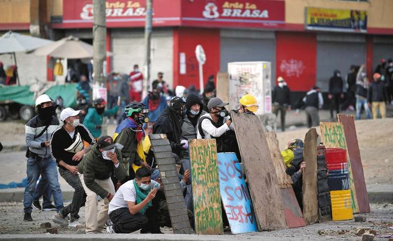 Durante la denominada "Toma de Bogotá", las manifestaciones en el día fueron pacíficas. Al final de la tarde se vieron algunos disturbios. / Mauricio Alvarado