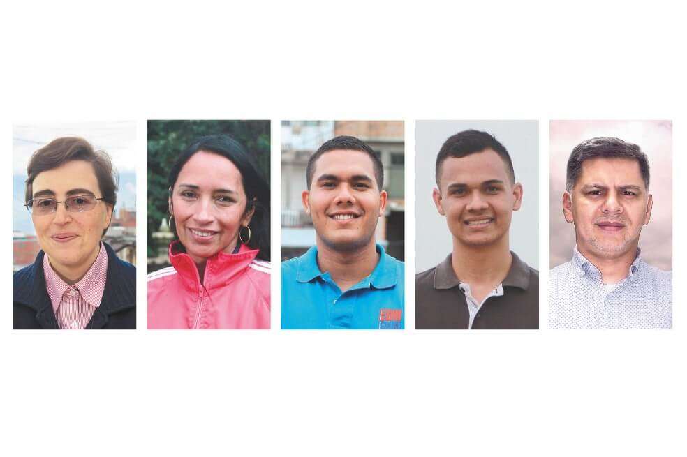 De izquierda a derecha: María Ester Tellez, Lus Dary Bonilla, Lucas Bravo, Juan Bernardo Quevedo, Jaimes Suárez. / Cortesía