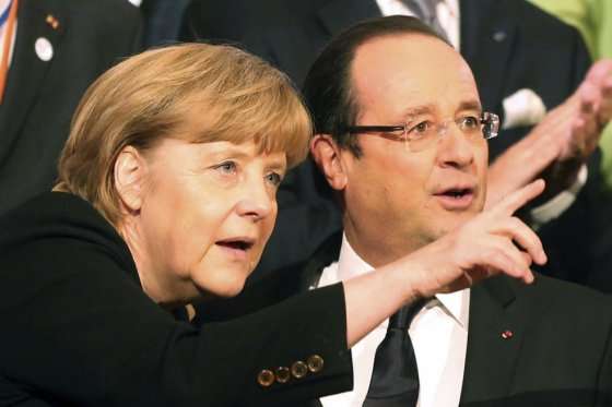 La canciller alemana, Ángela Merkel y el presidente francés, François Hollande./ EFE
