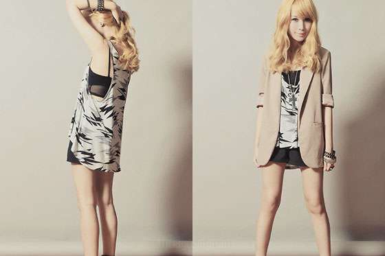 Blazer largo vestido corto
