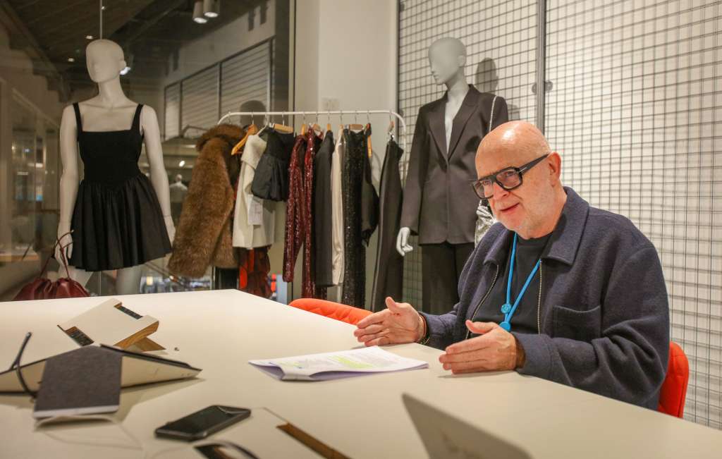 (FILES) Paul Marchant, CEO of Irish multinational fashion retailer Primark, speaks during an interview with AFP at the company's headquarters in Dublin, on November 21, 2024.