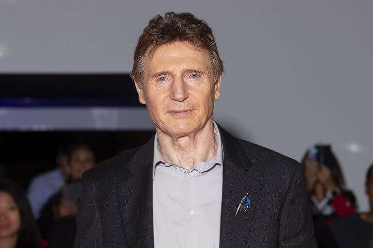 Liam Neeson promociona "Cold Pursuit", película que se estrenó en Colombia con el título "Venganza". / AFP