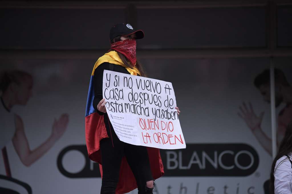 Aspectos de las movilizaciones y protestas durante el Paro Nacional, en el día del trabajo.