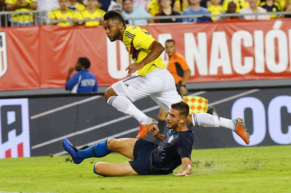 Miguel Ángel Borja, delantero de la selección de Colombia. / EFE