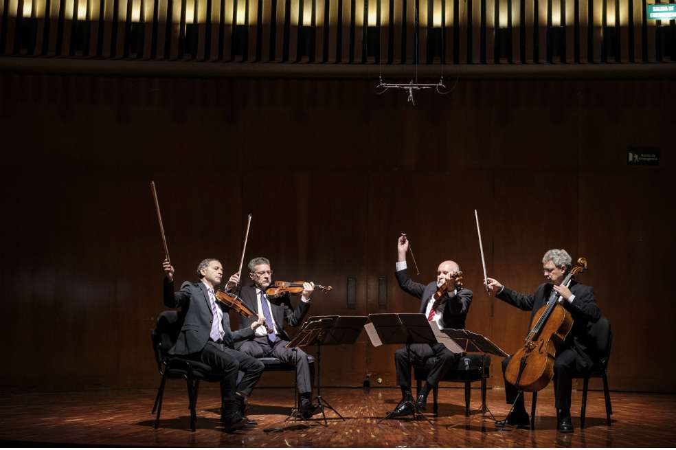 El Cuarteto Latinoamericano, de México, estrenó en Colombia la obra "Diásporas" del compositor venezolano Paul Desenne. / Gabriel Rojas © Banco de la República