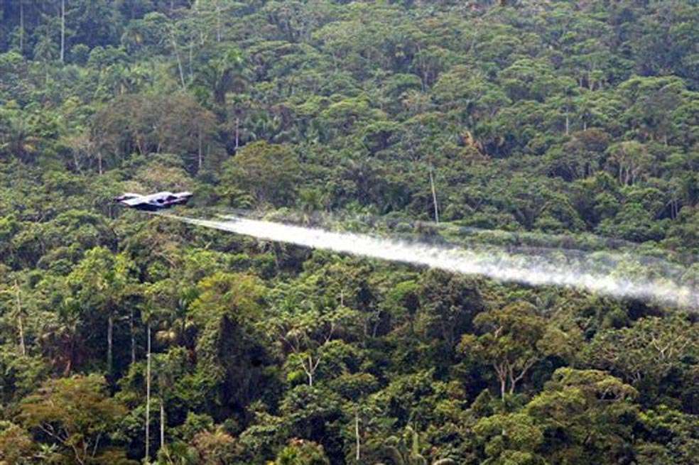 Policía Nacional esparce herbicidas sobre cultivos ilícitos. / Gobierno de EE.UU