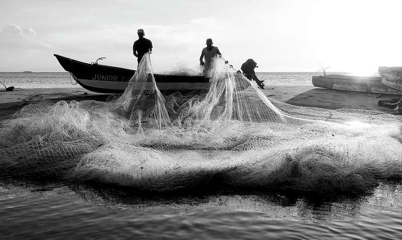 "Pescar la luz", obra que hace parte de la galería "En una esquina cualquiera del mar".