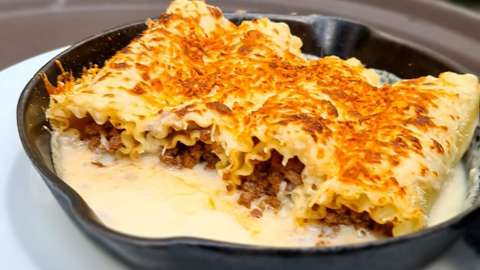 Receta para preparar canelones de res con salsa de queso