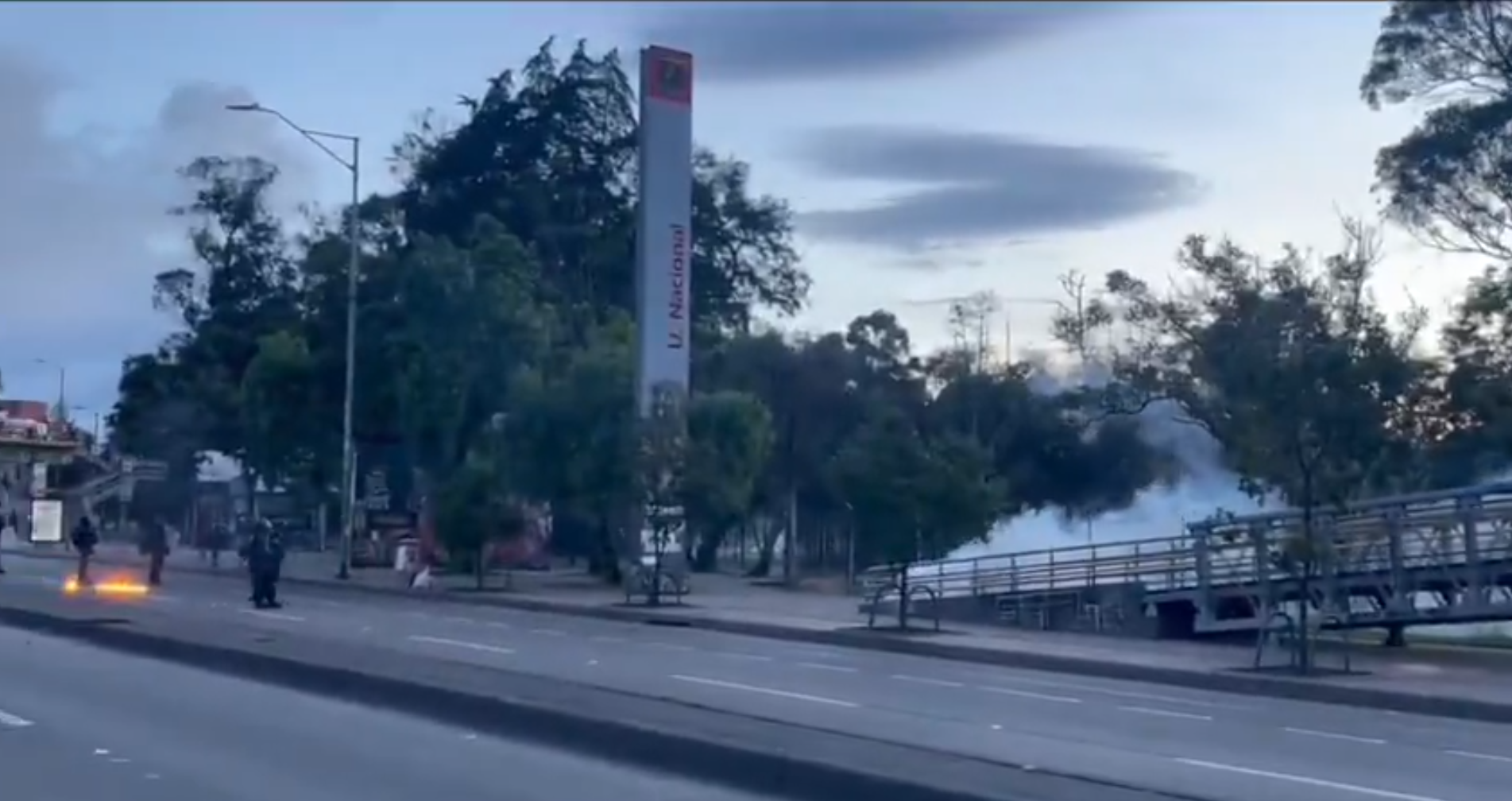 Protestas en inmediaciones de la Universidad Nacional