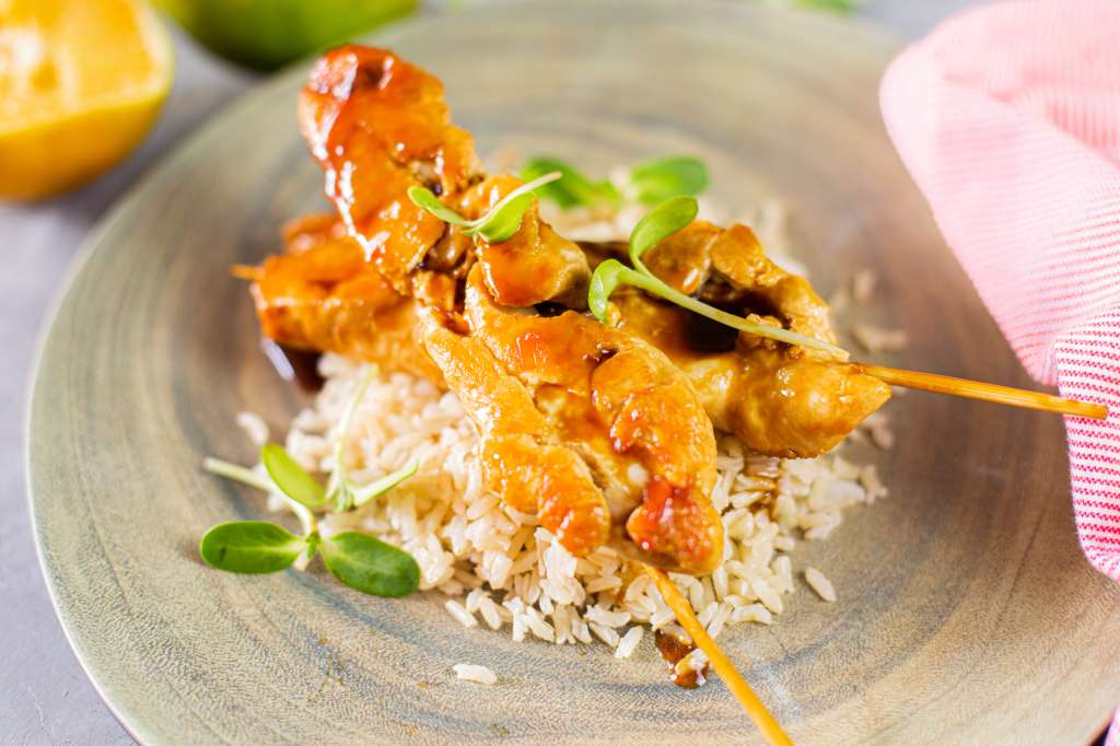 Pinchos de Pollo con Teriyaki casera