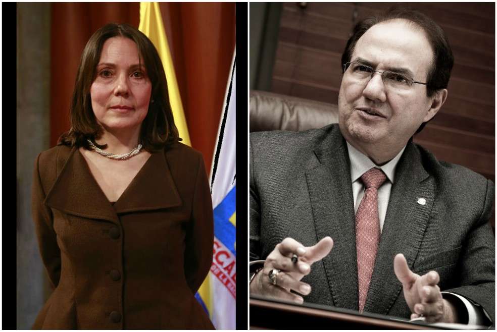 Luz Mabél Parra, exfiscal; y José Leonidas Bustos, expresidente de la Corte Suprema de Justicia.  / Cortesía Fiscalía y Archivo El Espectador