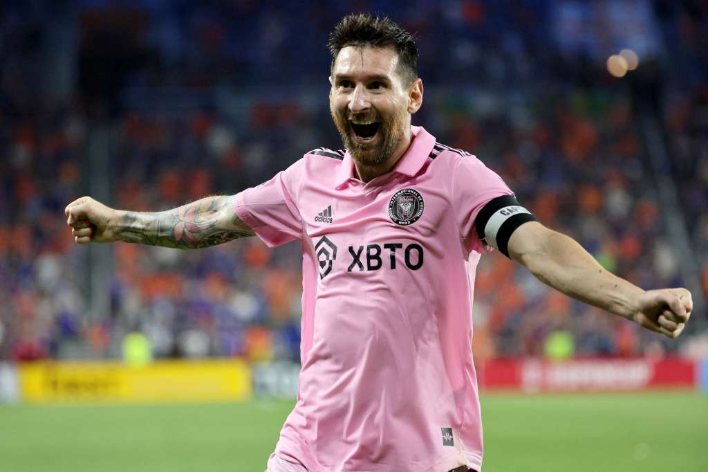 Lionel Messi celebra con el Inter de Miami