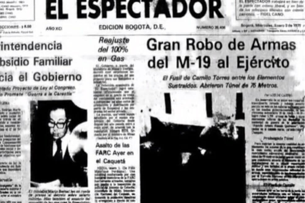 Así tituló El Espectador el robo de armas al Cantón Norte por parte del M-19 el 2 de enero de 1979. / Archivo