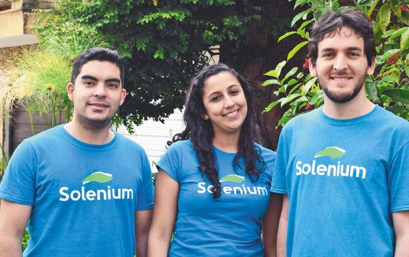 Eduardo Ospina, Jaibet Paola Santiago y Nicolás Villegas son los cofundadores de Solenium. / Cortesía