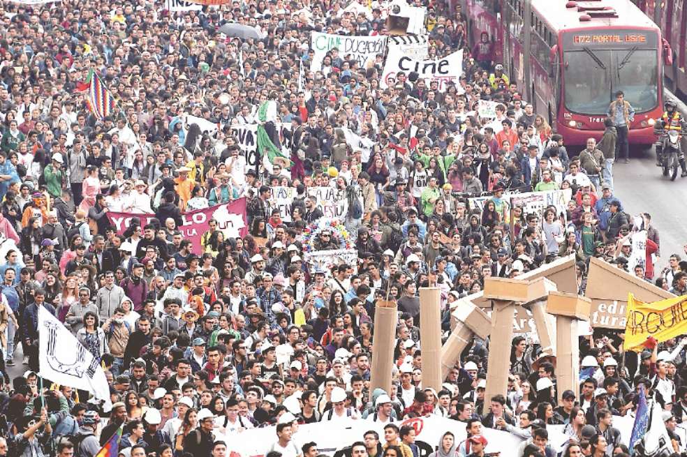  La primera marcha estudiantil fue el 10 de octubre de 2018.  / Mauricio Alvarado