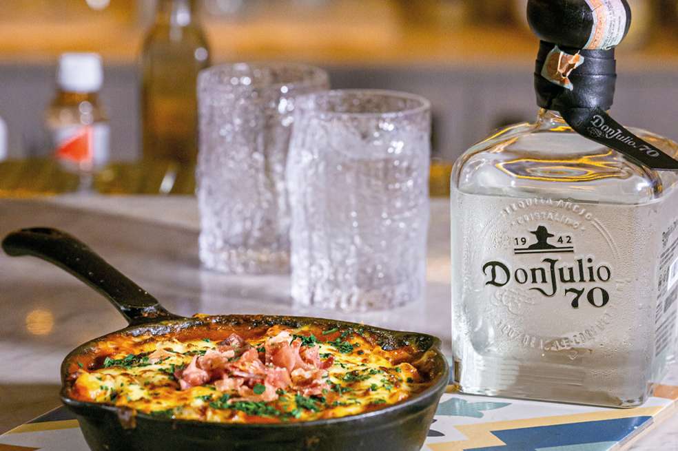 Tequila Don Julio 70 años, platos exquisitos