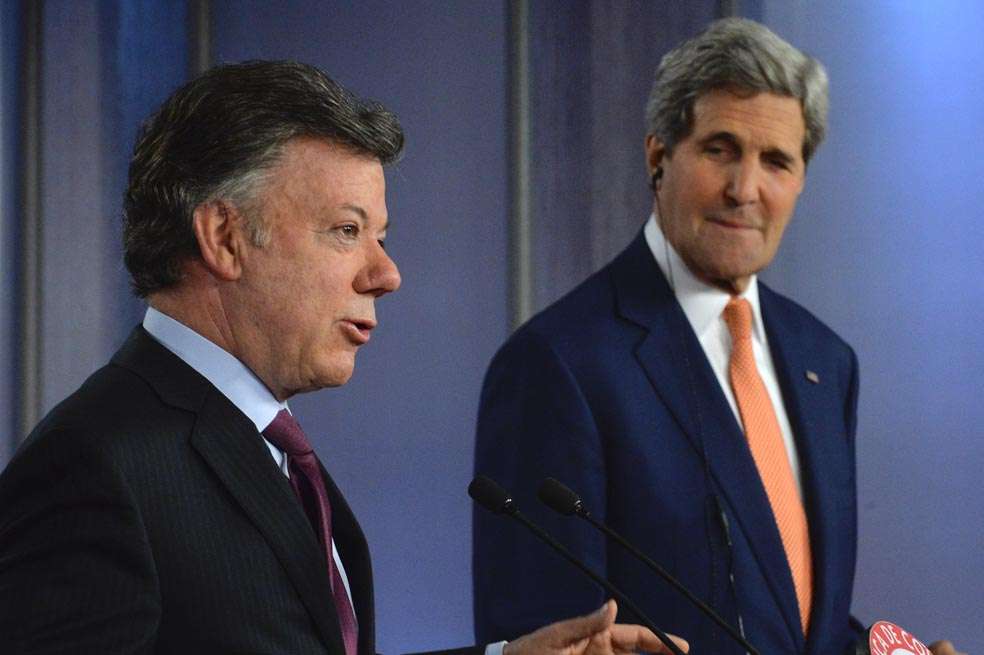 El presidente Juan Manuel Santos y el secretario John Kerry. Presidencia
