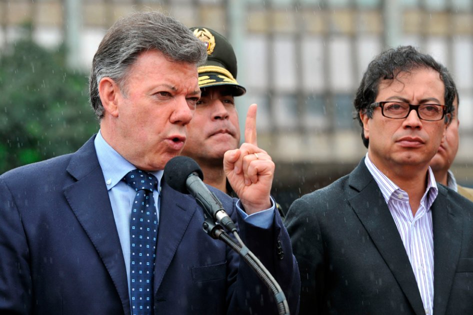 Juan Manuel Santos y Gustavo Petro.