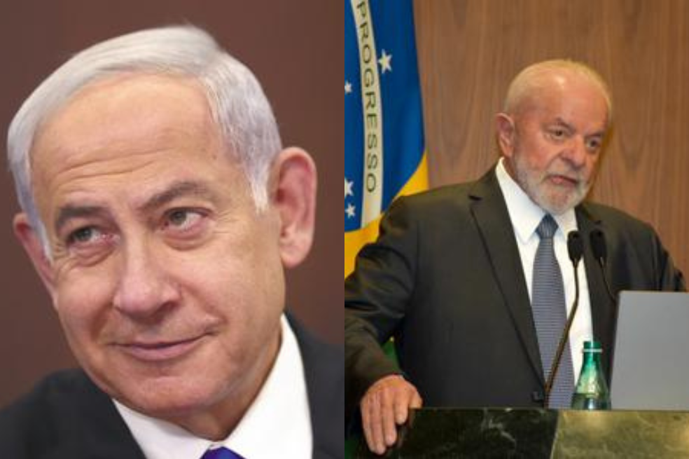 El primer ministro de Israel, Benjamin Netanyahu, y el presidente de Brasil, Luiz Inácio Lula da Silva.