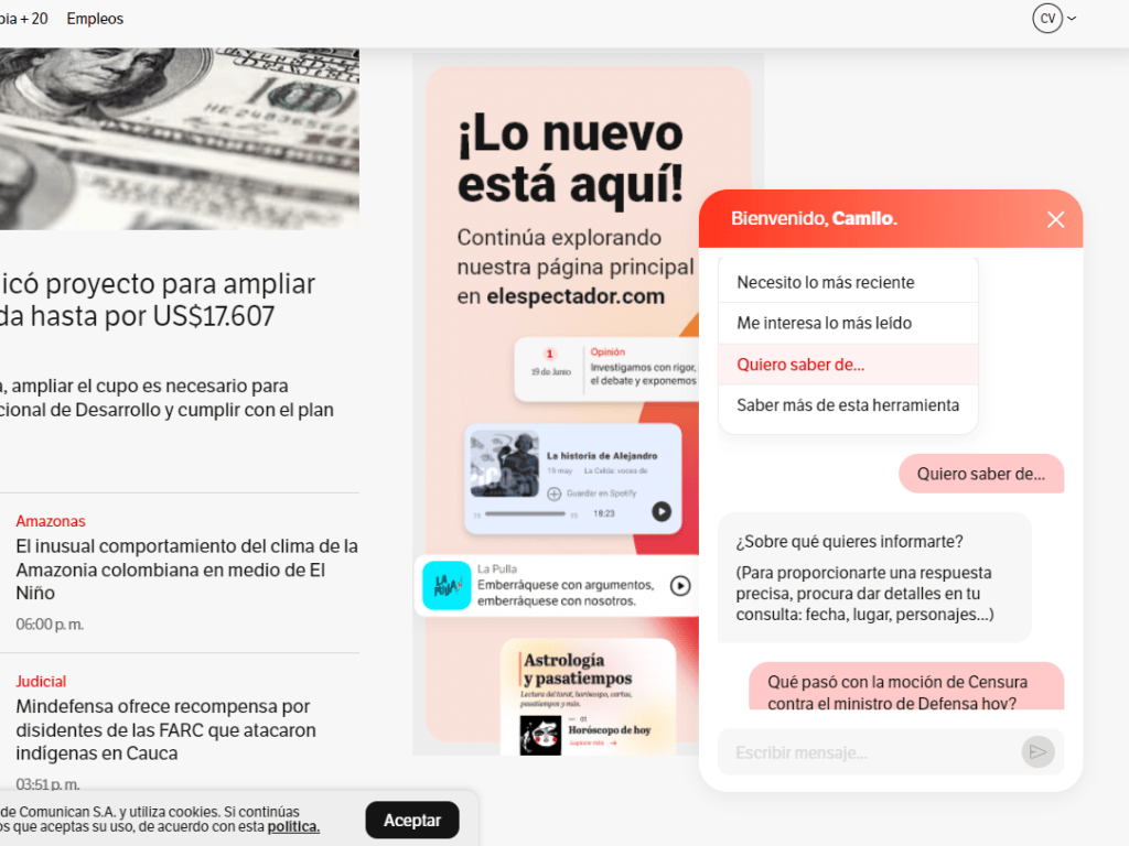 ChatBot El Espectador